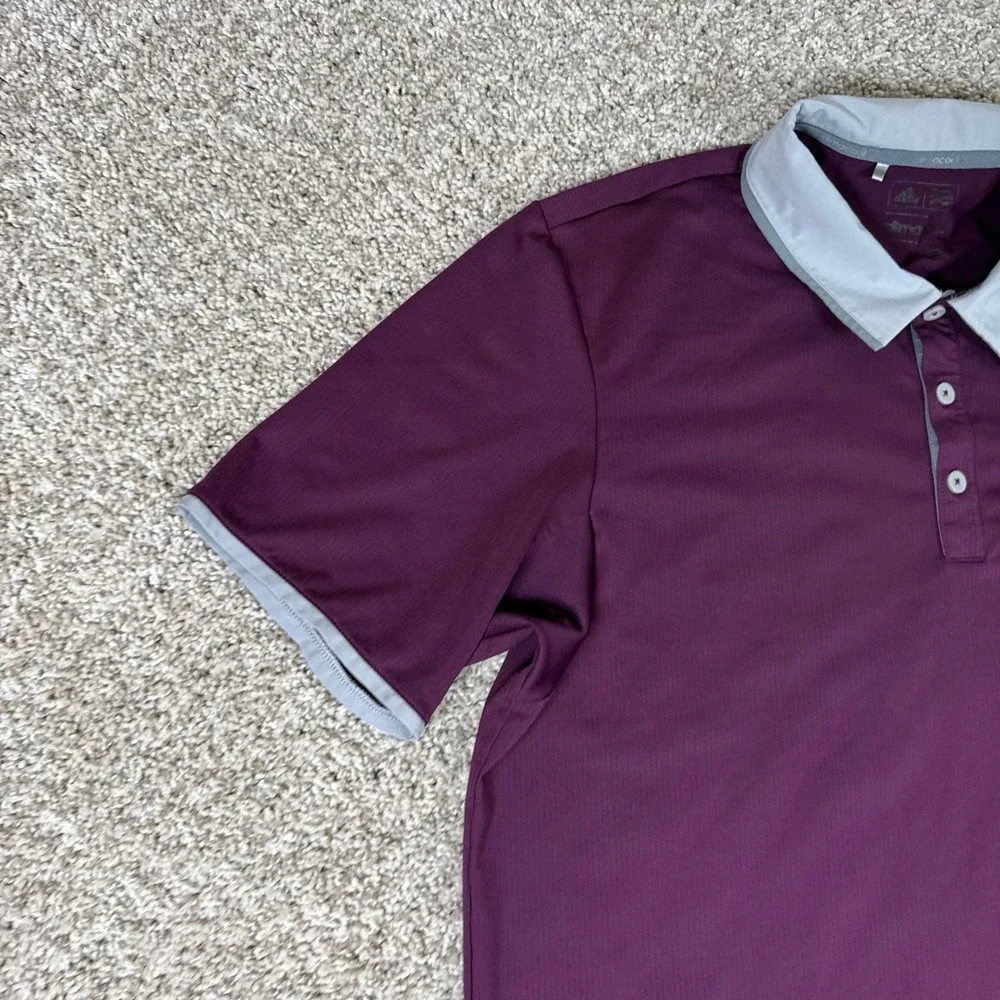 Adidas Polo Shirt Mens Large‎ Maroon Bandon Dunes Golf Climacool Short Sleeve